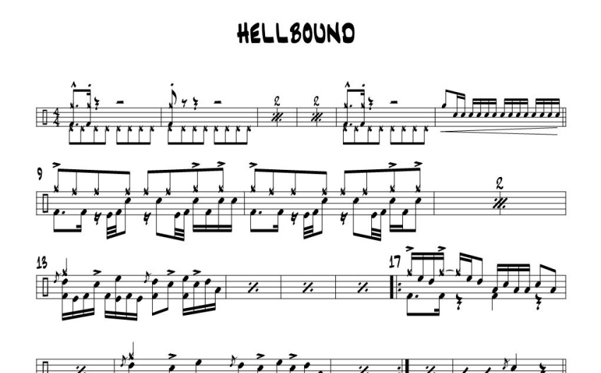 《Hellbound》鼓谱_架子鼓谱