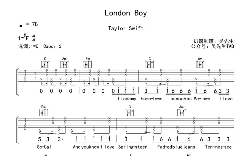 Taylor Swift London Boy C 
