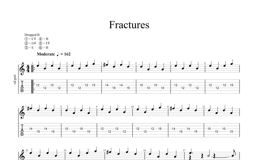 Parkway Drive《Fractures》吉他谱_电吉他谱