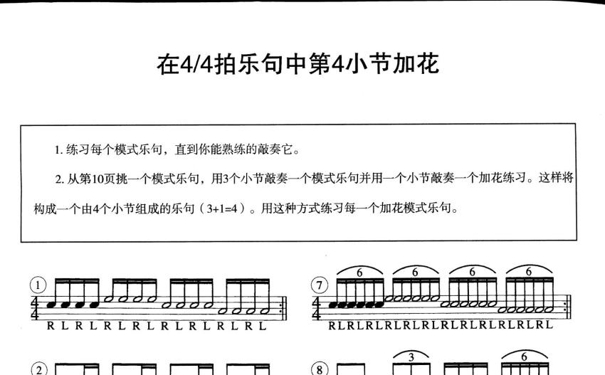 爵士鼓节奏大全小节加花练习鼓谱架子鼓谱