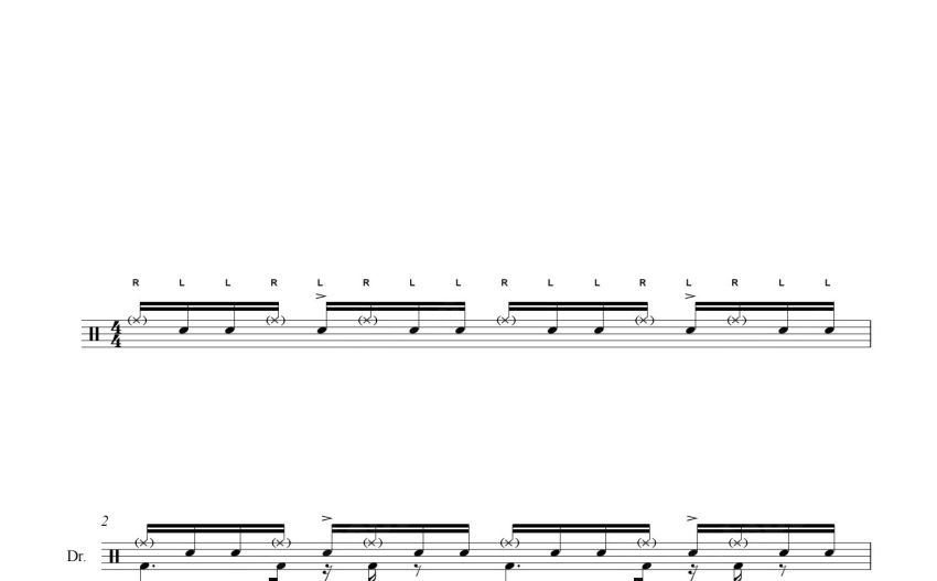 英皇rockschool加花节奏一鼓谱架子鼓谱