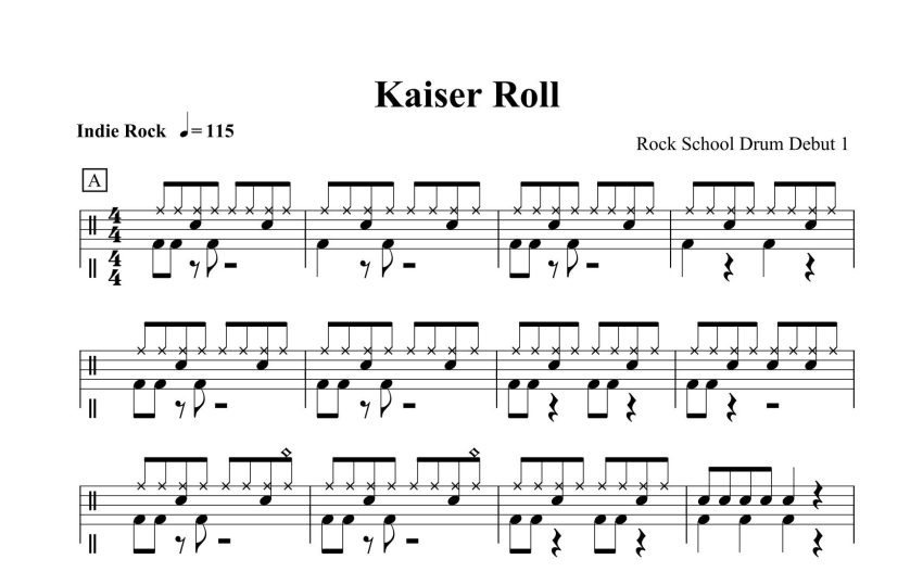 二级考级曲目《Kaiser Roll》鼓谱_架子鼓谱