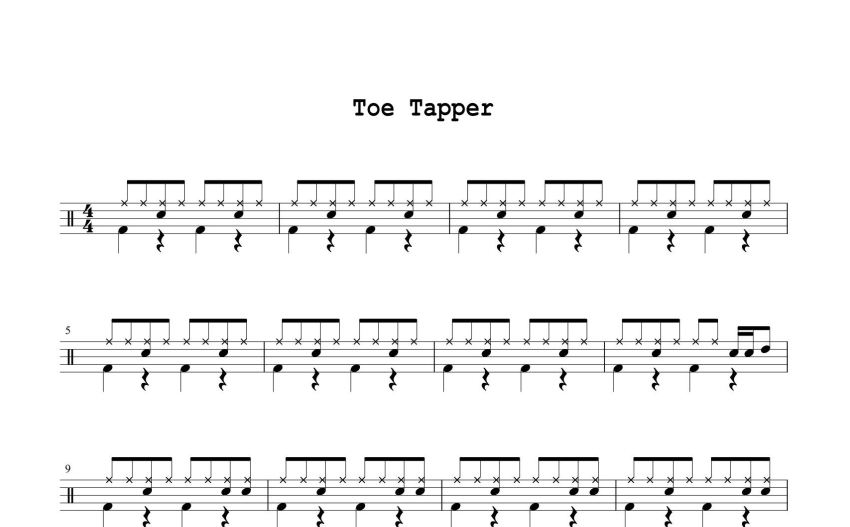 二级考级曲目《Toe Tapper》鼓谱_架子鼓谱