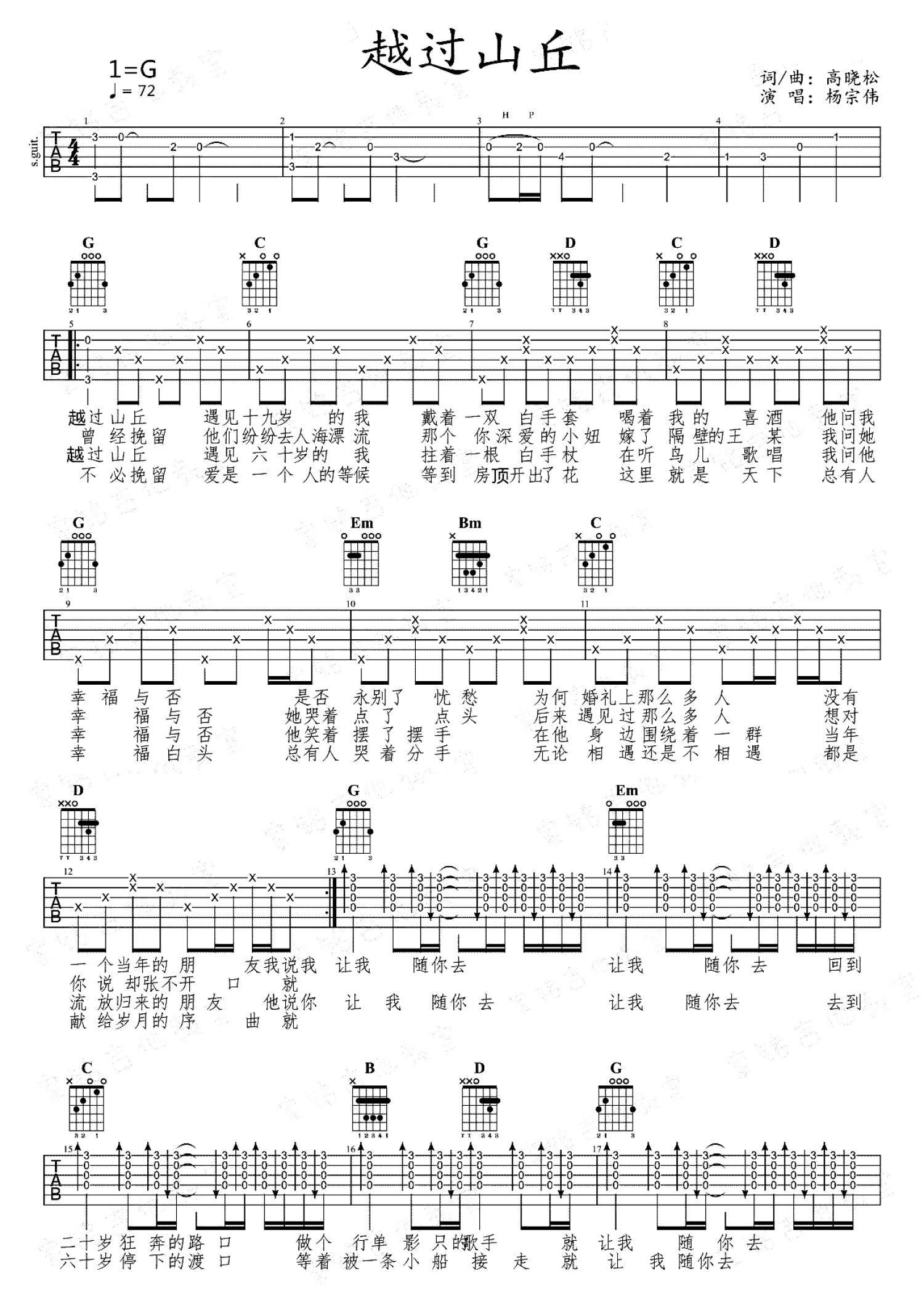 初学者吉他谱《Dear Mary》简单版 - 悶饼初级和弦谱(弹唱谱) - 吉他简谱