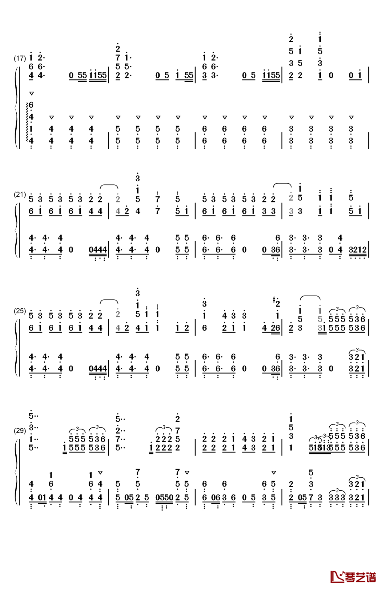 向井太一reset鋼琴譜數字雙手