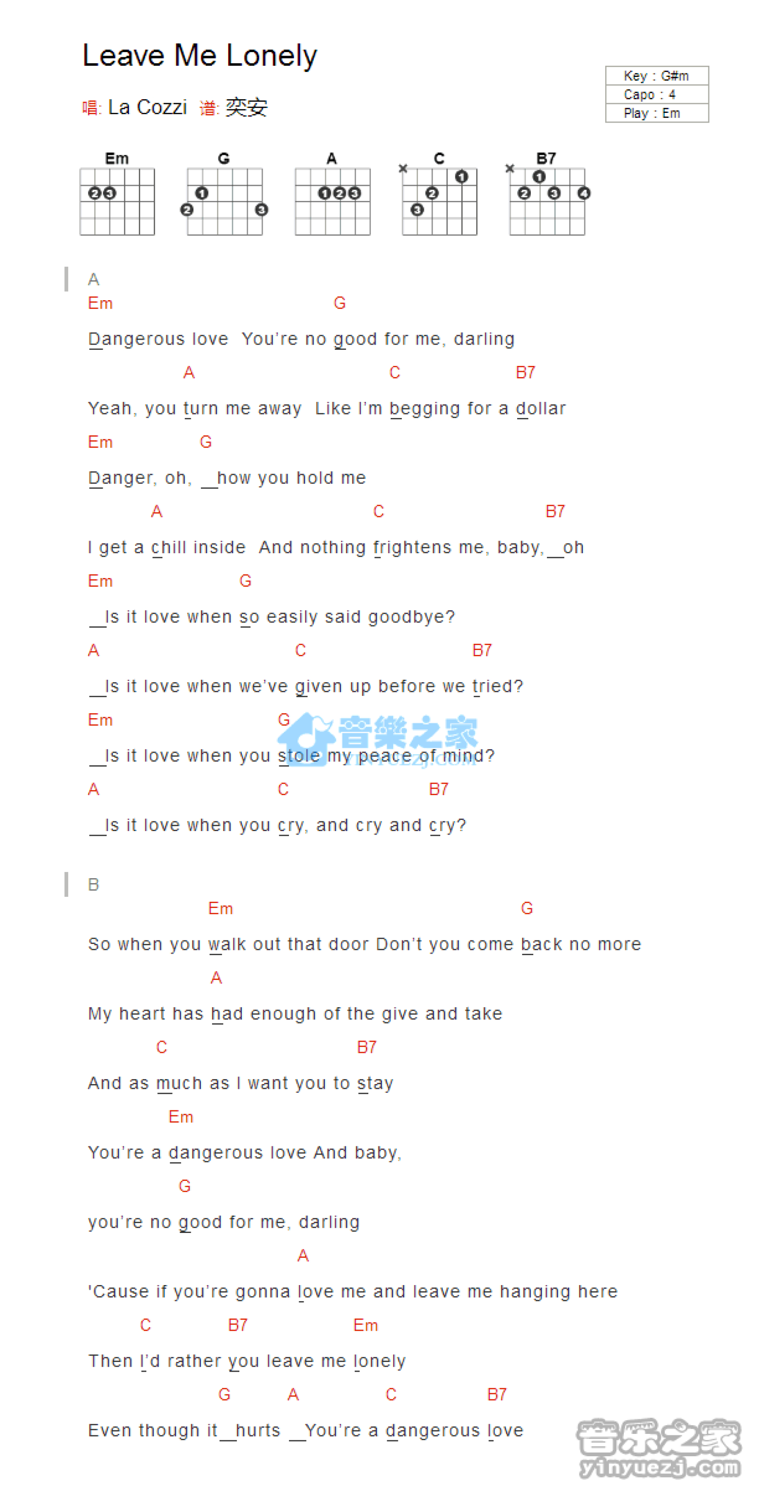 Show Me the Meaning of Being Lonely吉他谱_Backstreet Boys_G调弹唱77%专辑版 - 吉他世界