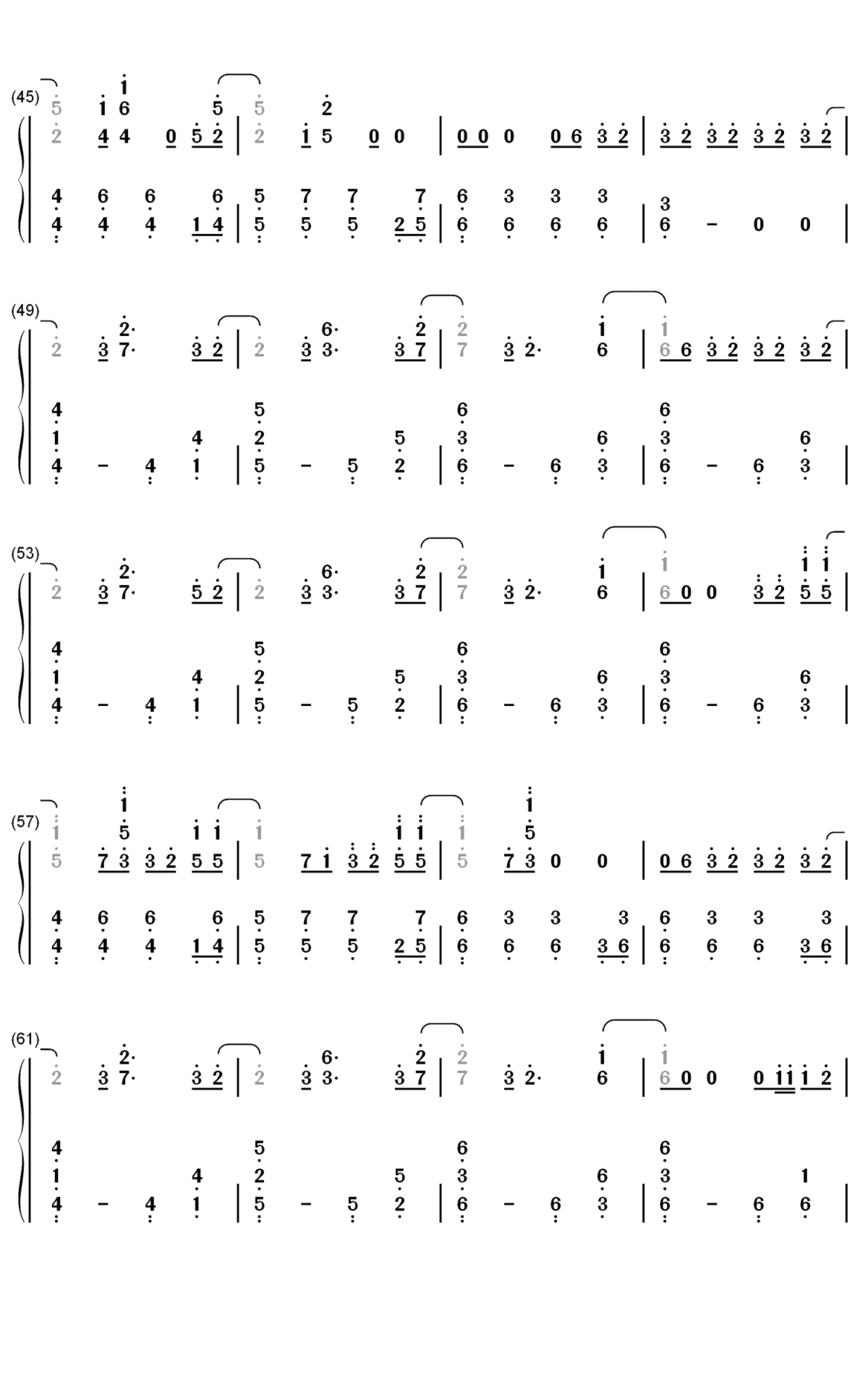 seventeenfallinflower鋼琴譜數字雙手