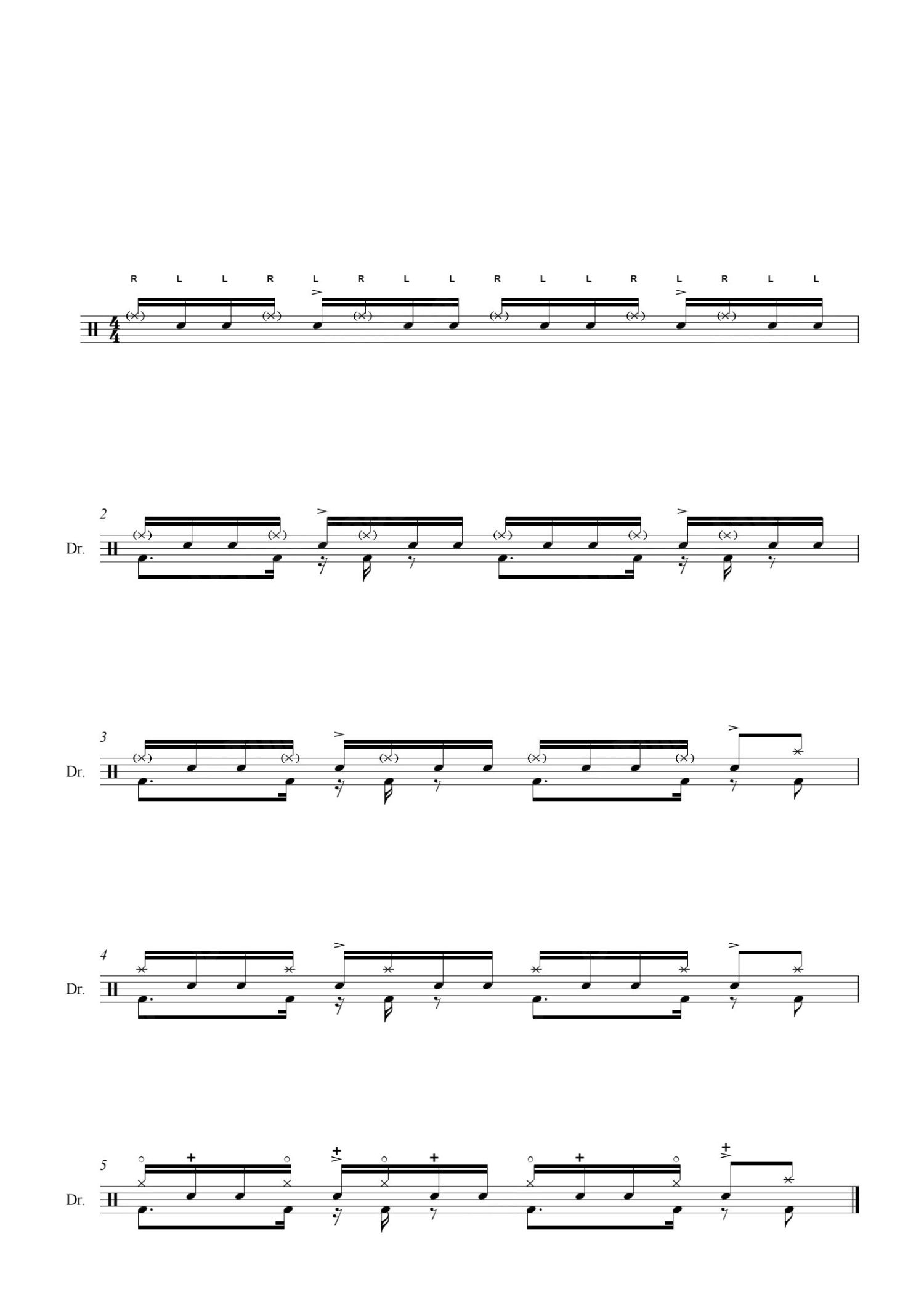 英皇rockschool加花节奏一鼓谱架子鼓谱