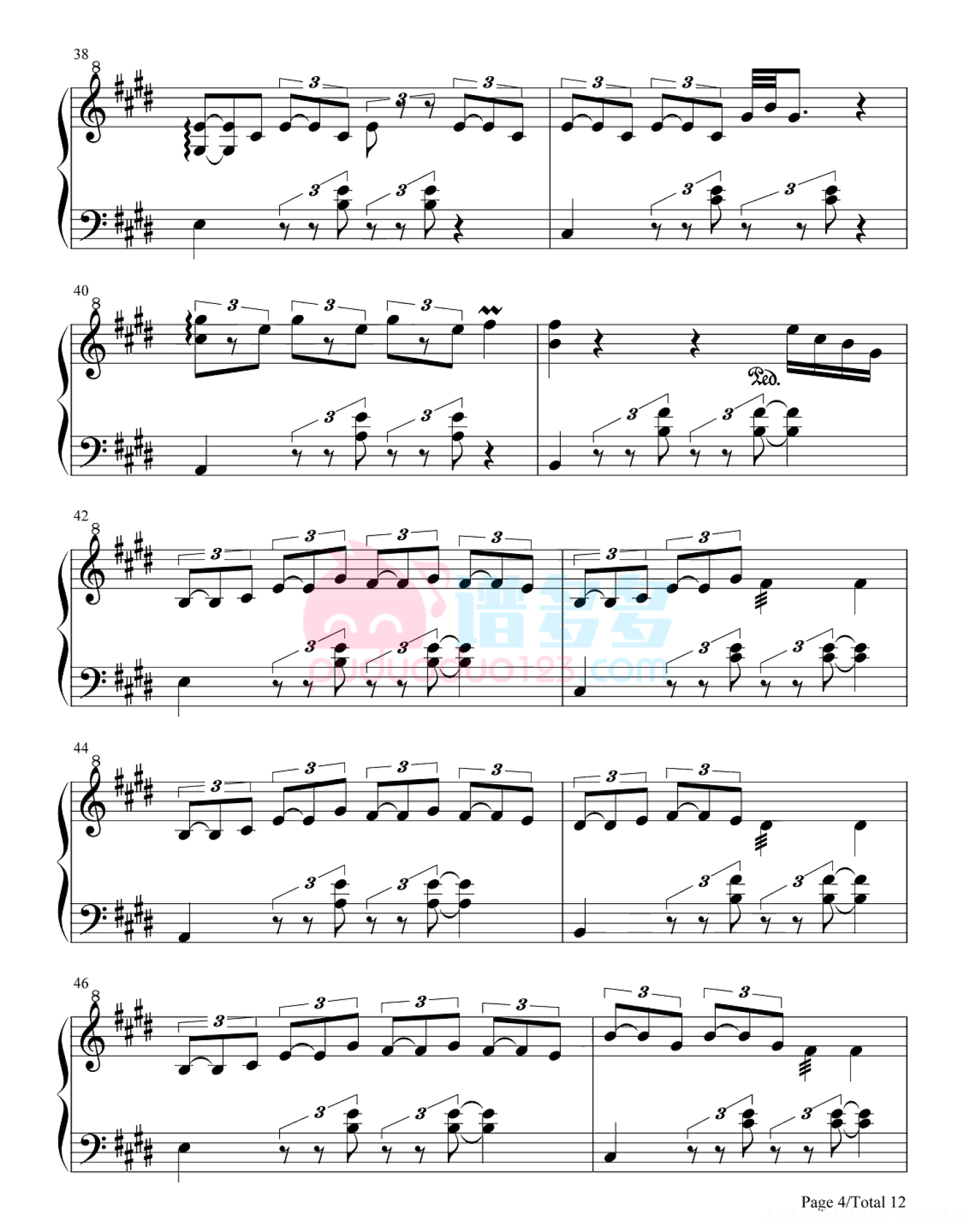 简单版《苦茶子》钢琴谱 - Starling8/Morlearn 270基础钢琴简谱 - 高清谱子图片 - 钢琴简谱