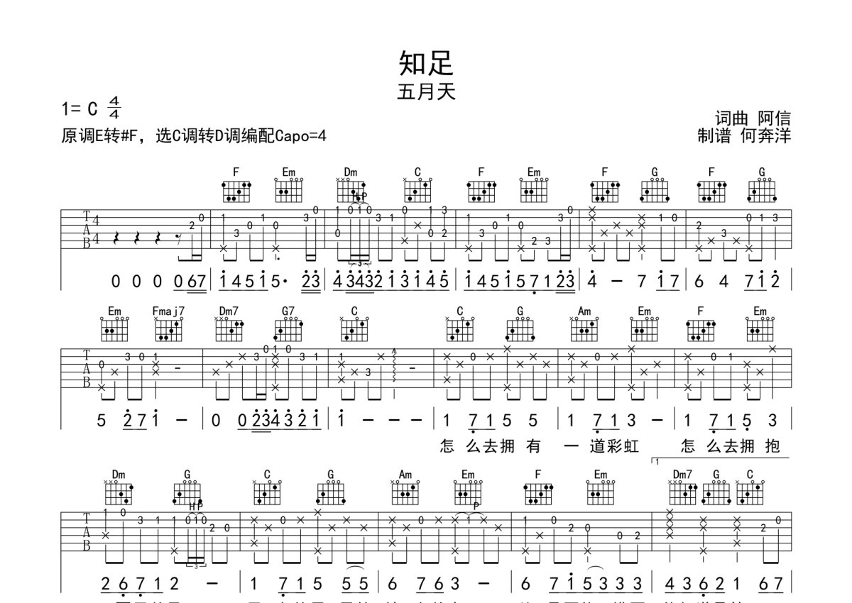 00元五月天知足吉他弹唱c调何奔洋831 浏览2021-11-20 21:41发布图谱