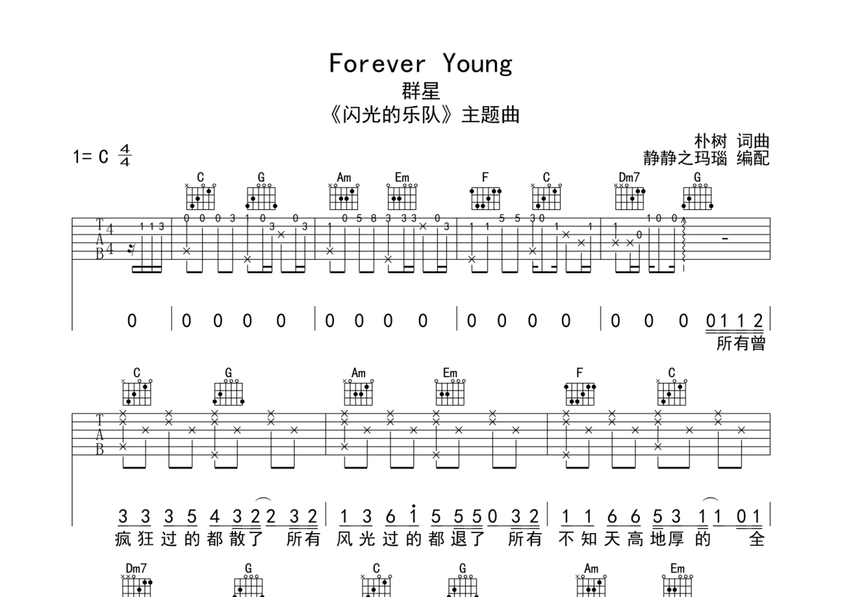 Forever Young吉他谱_BLACKPINK_E调弹唱95%专辑版 - 吉他世界