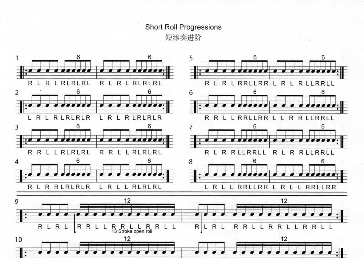 短滚奏进阶3鼓谱架子鼓谱